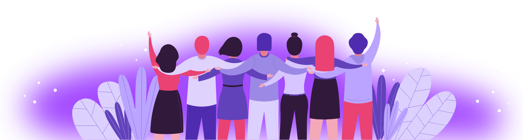 A group of individuals standing in a circle-illustration for joining worldwide partner network of Flyfish